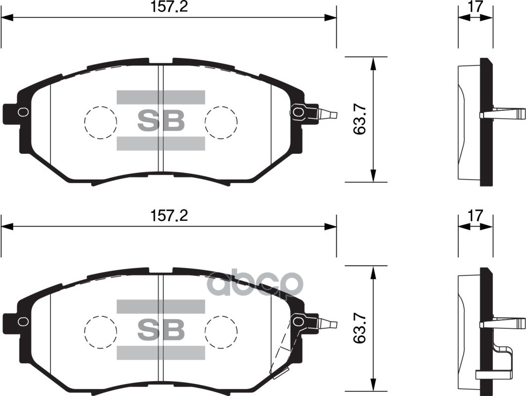 Колодки передние SANGSIN BRAKE SP1534